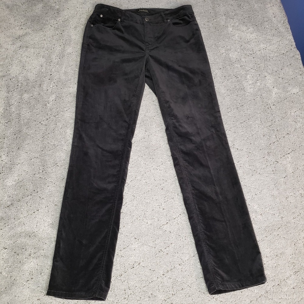 Talbots Pants Womens Size 6 Black Velvet Flawless Five Pocket Straight Stretch